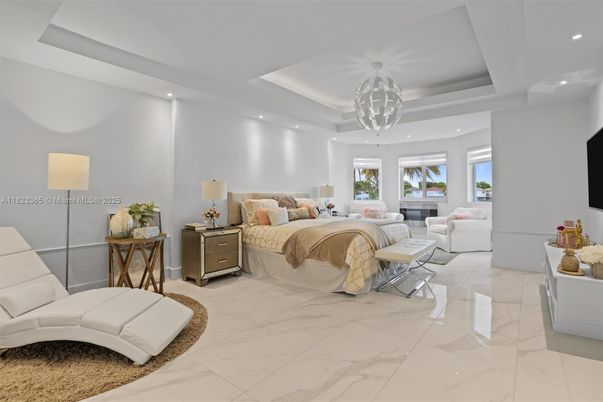 Bedroom, Interior, Marble, Recessed Lighting