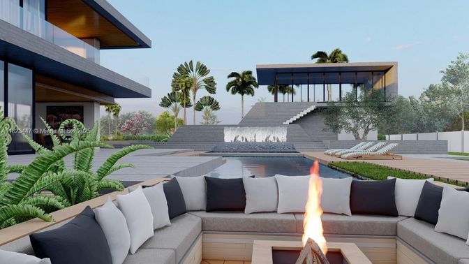 Exterior, Fireplace, Pool