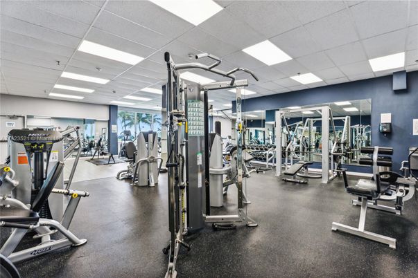 Fitness Equipment, Gym, Interior, Recessed Lighting