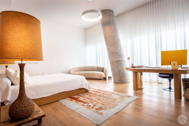 Bedroom, Home Office, Interior, Pendant Lights, Wood Texture Flooring