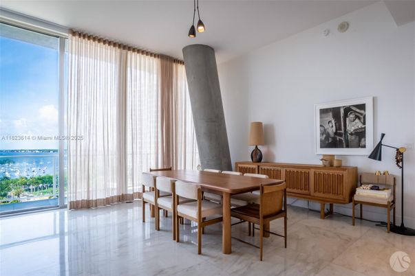 Dining room, Interior, Pendant Lights, Water