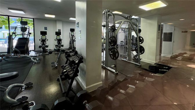 Fitness Equipment, Gym, Interior, Recessed Lighting