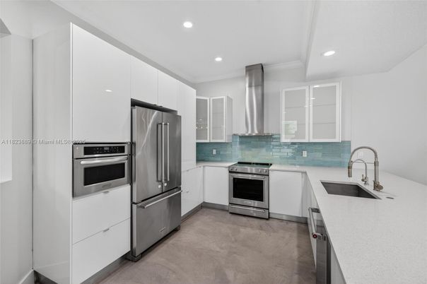 Interior, Kitchen, Recessed Lighting, Stainless Steel Appliances