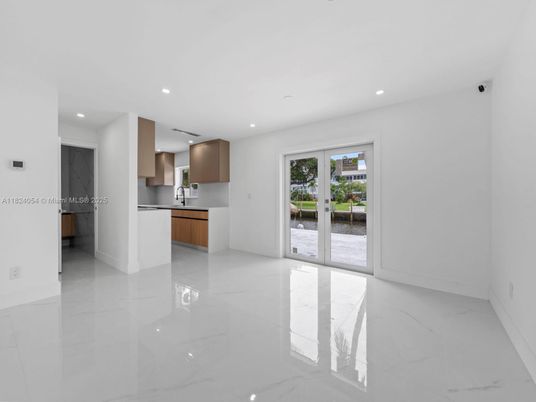 Empty room, Interior, Kitchen, Marble, Recessed Lighting