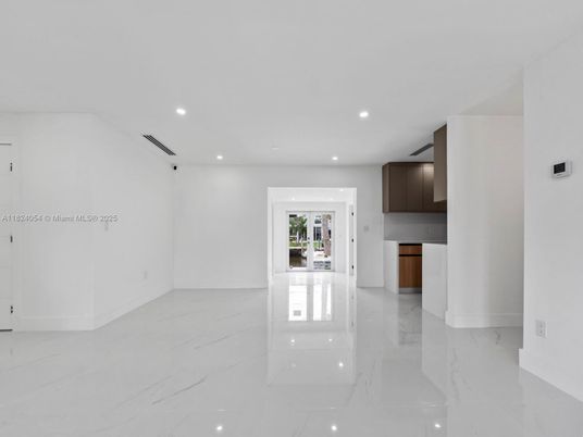 Empty room, Interior, Kitchen, Marble, Recessed Lighting