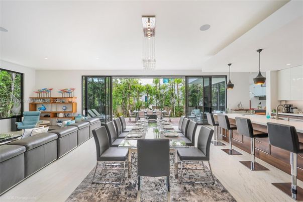 Dining room, Interior, Kitchen, Living room, Pendant Lights, Recessed Lighting, Wood Texture Flooring