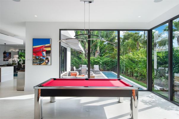 Billiard Table, Game Room, Interior, Pendant Lights, Recessed Lighting