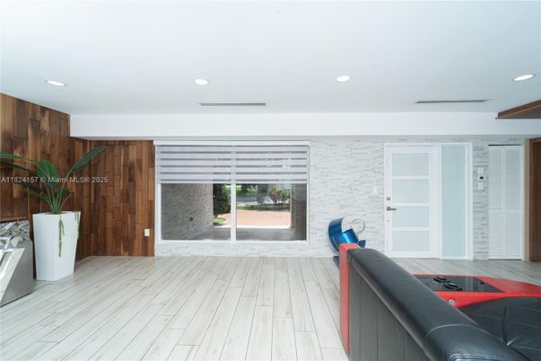 Interior, Recessed Lighting, Wood Texture Flooring, Wooden Walls
