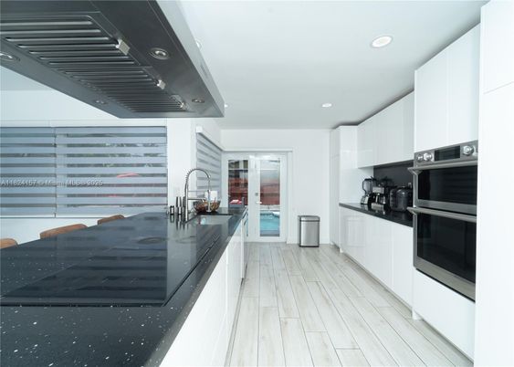 Interior, Kitchen, Recessed Lighting, Wood Texture Flooring
