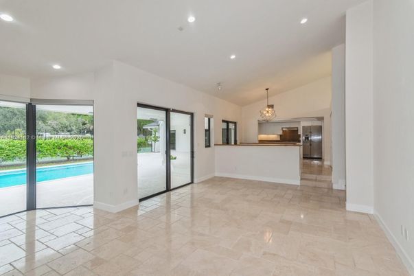 Empty room, Interior, Kitchen, Pendant Lights, Recessed Lighting