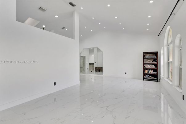 Bathroom, Empty room, Glass Shower, Interior, Marble, Recessed Lighting