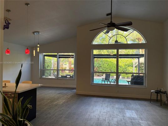 Empty room, Interior, Pendant Lights, Wood Texture Flooring