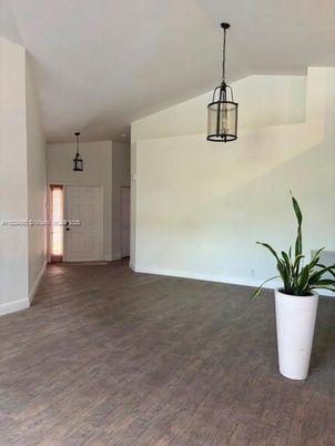 Empty room, Interior, Pendant Lights, Wood Texture Flooring