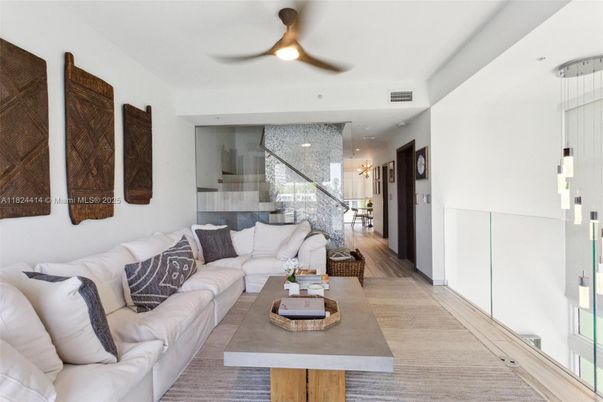 Interior, Living room, Pendant Lights, Recessed Lighting, Wood Texture Flooring