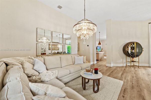 Chandelier, Interior, Living room, Wood Texture Flooring
