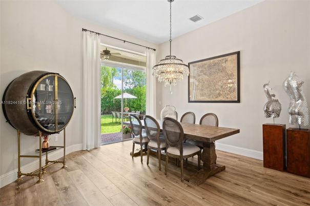 Chandelier, Dining room, Interior, Wood Texture Flooring