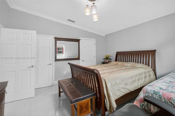 Bedroom, Interior, Marble, Pendant Lights