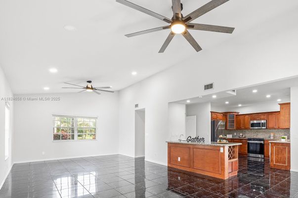 Interior, Kitchen, Marble, Recessed Lighting, Stainless Steel Appliances