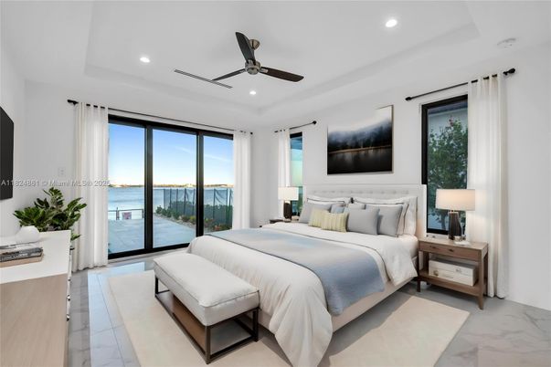 Bedroom, Interior, Marble, Recessed Lighting, Water
