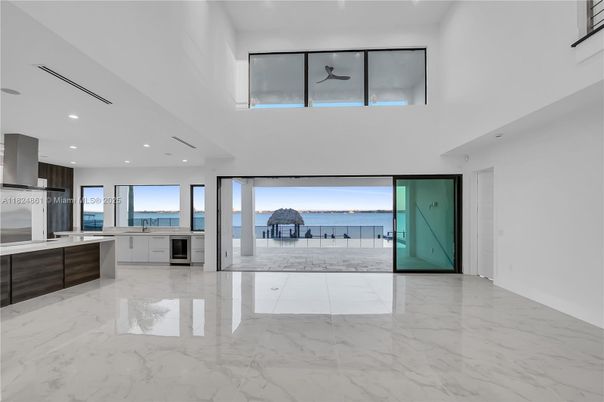 Interior, Kitchen, Marble, Recessed Lighting, Stainless Steel Appliances, Water