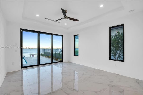 Empty room, Interior, Marble, Recessed Lighting, Water