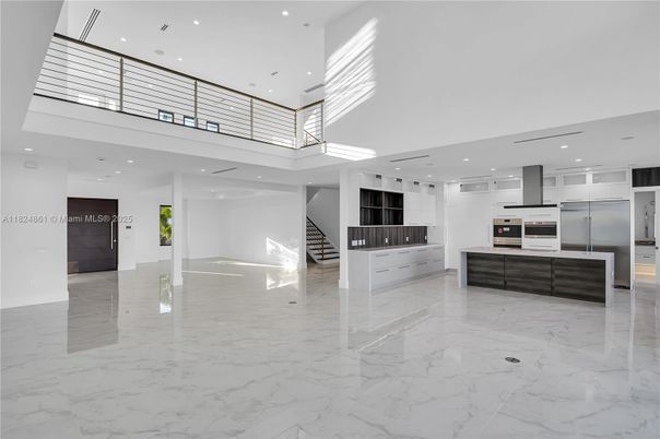 Interior, Kitchen, Marble, Recessed Lighting, Stainless Steel Appliances