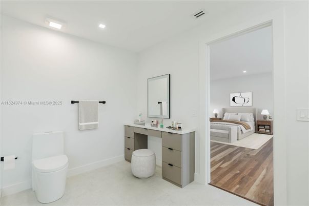 Bathroom, Bedroom, Interior, Recessed Lighting, Wood Texture Flooring
