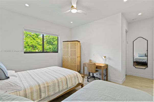 Bedroom, Home Office, Interior, Recessed Lighting, Wood Texture Flooring