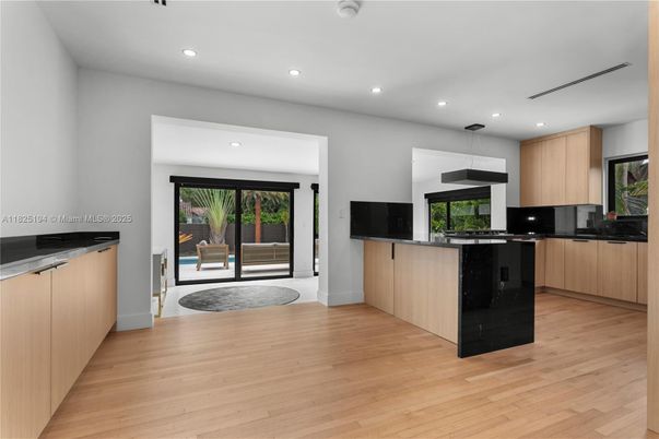 Interior, Kitchen, Recessed Lighting, Wood Texture Flooring
