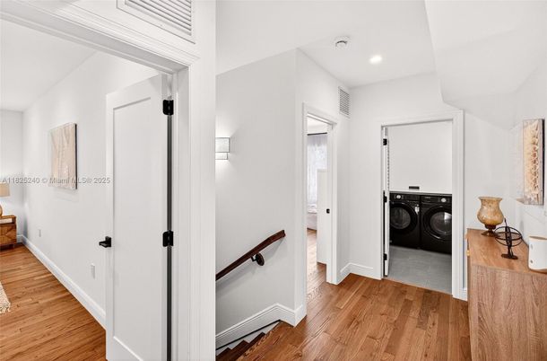 Interior, Recessed Lighting, Utility Closets, Washer, Wood Texture Flooring