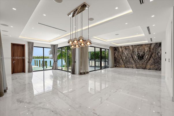 Empty room, Interior, Marble, Pendant Lights, Recessed Lighting, Water