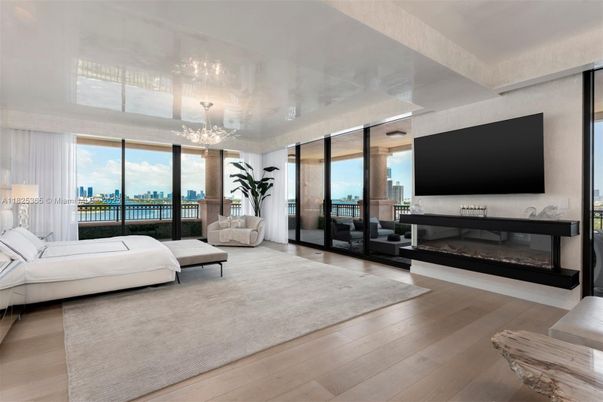 Chandelier, Fireplace, Interior, Living room, Water, Wood Texture Flooring