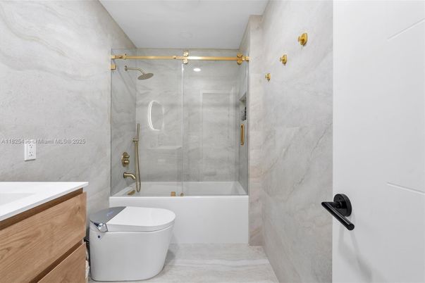 Bathroom, Glass Shower, Interior, Marble Walls