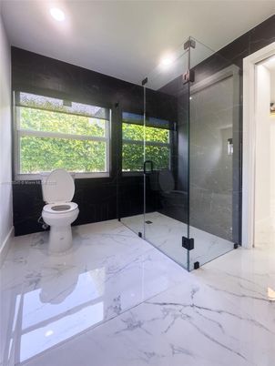 Bathroom, Glass Shower, Interior, Marble, Recessed Lighting
