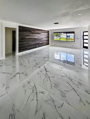Empty room, Interior, Marble, Recessed Lighting, Wooden Walls