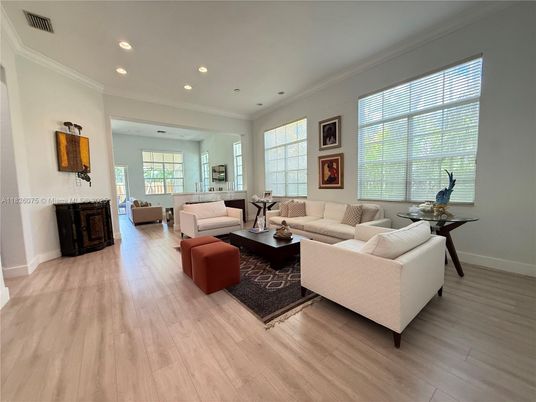Dining room, Interior, Kitchen, Recessed Lighting, Stainless Steel Appliances, Wood Texture Flooring