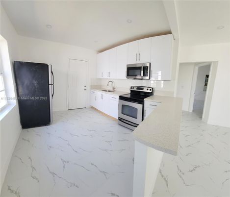 Interior, Kitchen, Marble, Recessed Lighting, Stainless Steel Appliances