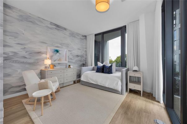 Bedroom, Interior, Marble Walls, Wood Texture Flooring