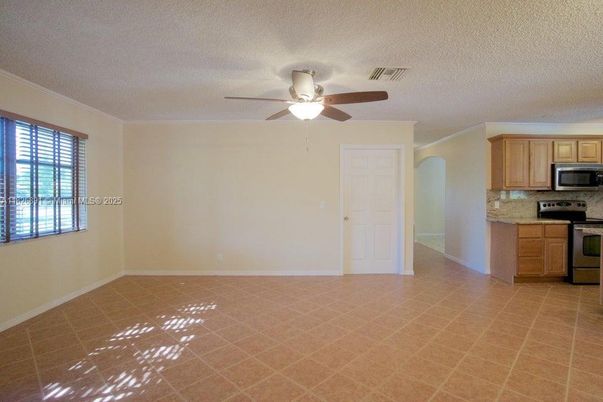 Empty room, Interior, Kitchen, Stainless Steel Appliances