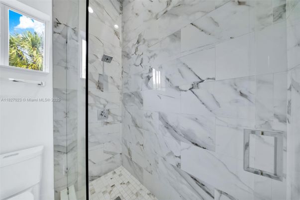 Bathroom, Glass Shower, Interior, Marble Walls