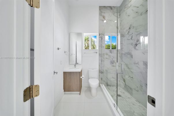 Bathroom, Glass Shower, Interior, Marble Walls