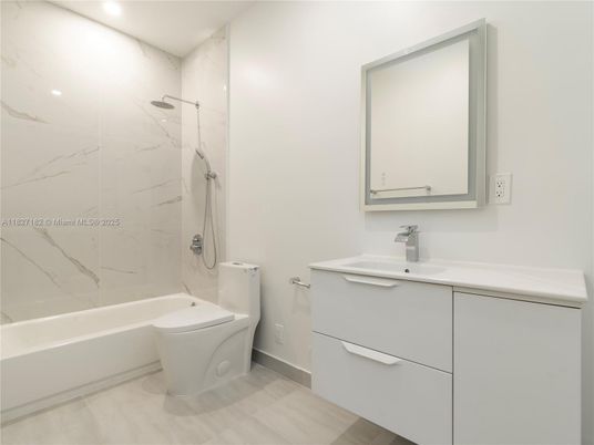 Bathroom, Interior, Marble Walls, Recessed Lighting