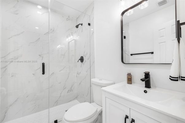 Bathroom, Glass Shower, Interior, Marble Walls