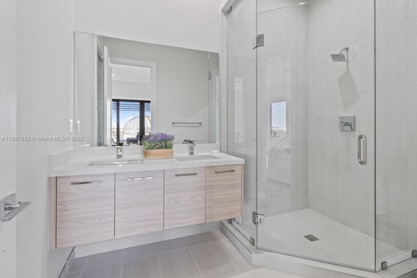 Bathroom, Dual Sink Vanities, Glass Shower, Interior