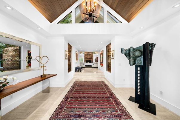 Fireplace, Interior, Recessed Lighting, Wooden Ceilings