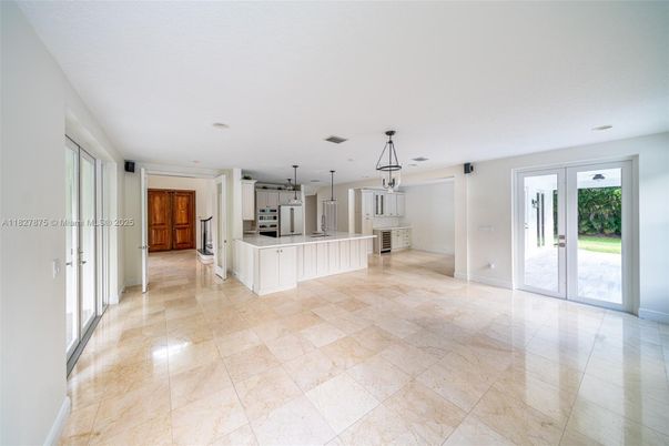 Empty room, Interior, Kitchen, Pendant Lights