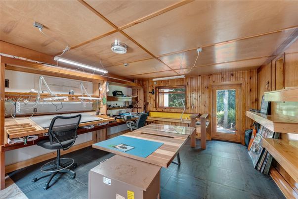 Home Office, Interior, Wooden Walls