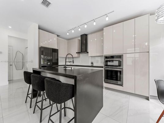 Interior, Kitchen, Marble, Recessed Lighting, Stainless Steel Appliances