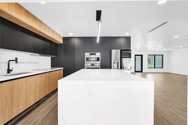 Interior, Kitchen, Recessed Lighting, Wood Texture Flooring