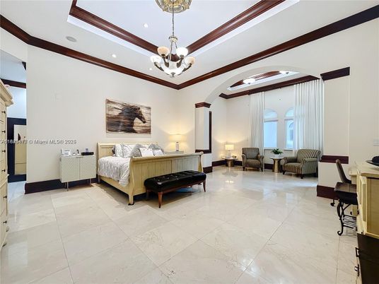 Bedroom, Chandelier, Interior, Recessed Lighting